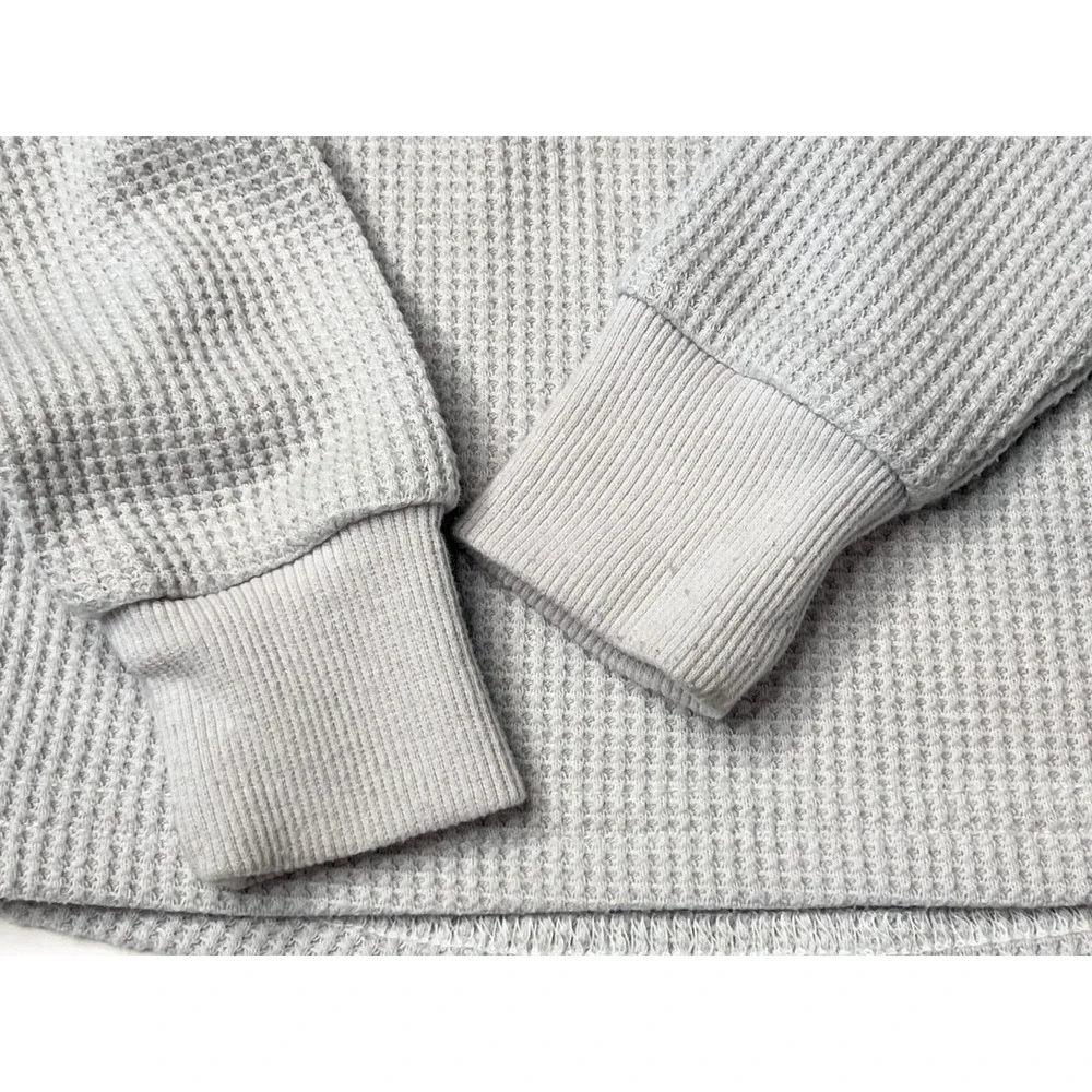 Little Bum Bums Bamboo Gray Waffle Knit‎ Top 12-18 months Long Sleeves Babycore